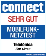 Connect Mobilfunk-Netztest 2021: Sehr Gut (852 Punkte)