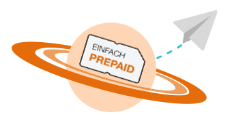 Logo Einfach Prepaid in einem Planeten