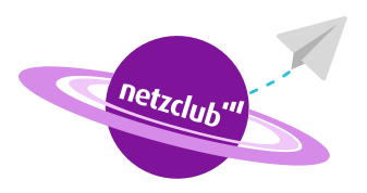 Logo Netzclub in einem Planeten
